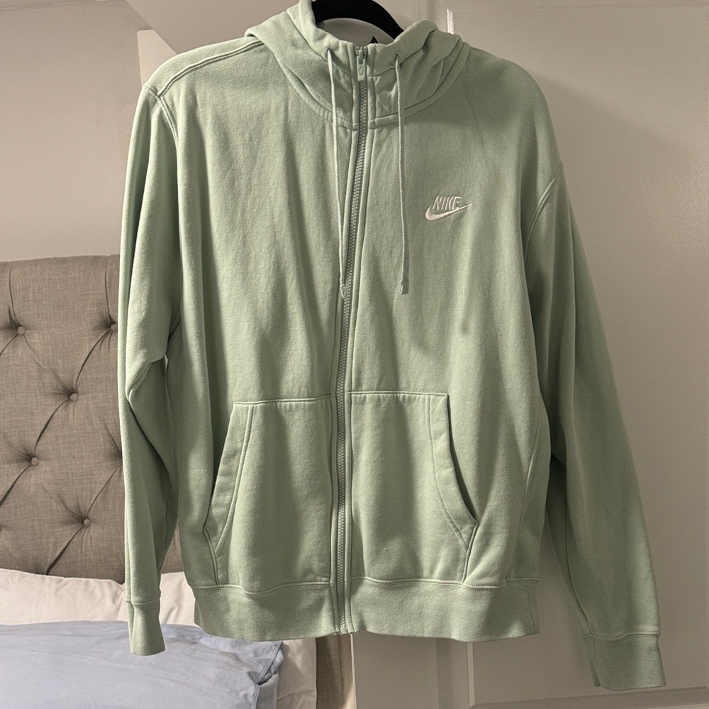 Nike Women's Light Green Zip-Up Hoodie